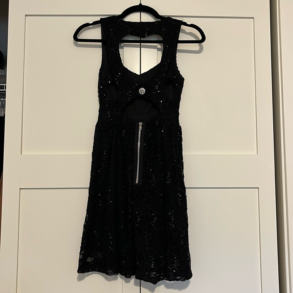 Emerald Sundae Black Sequin Dress